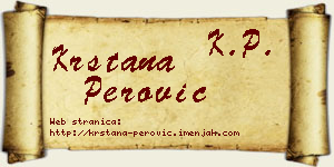 Krstana Perović vizit kartica